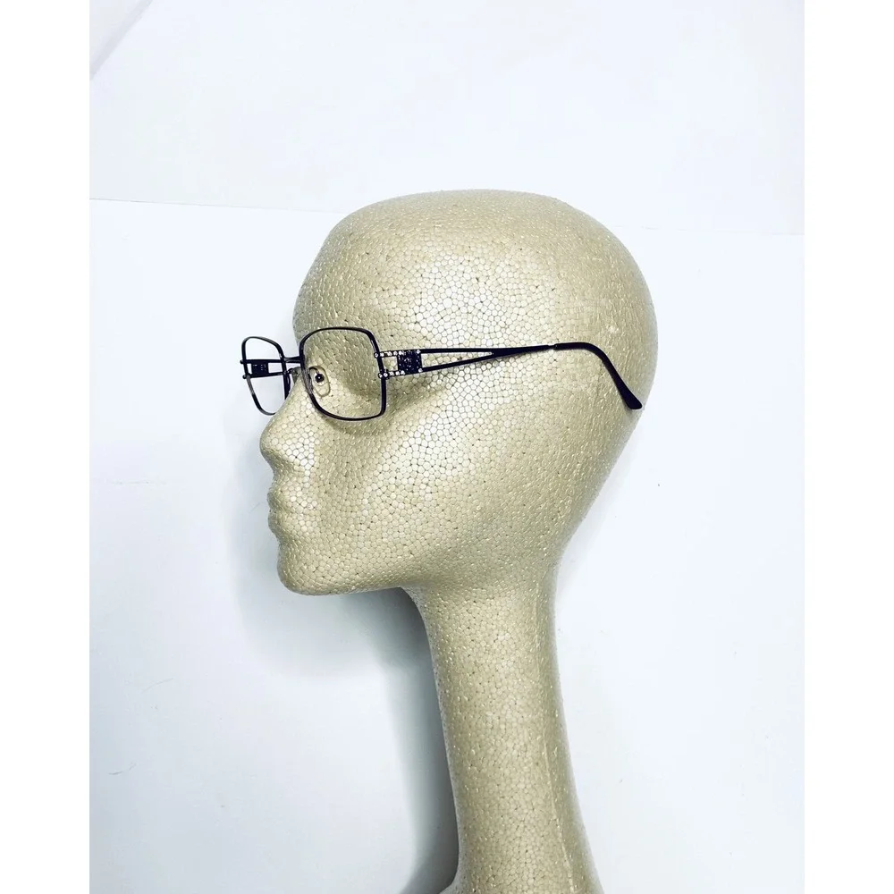 Versace Copper Metal Rectangular Glasses Medusa Temple Italy MOD1114 54 18 130